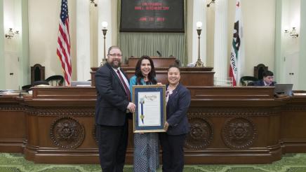 Assemblywoman Rubio with the 2019 Small Business of the Year