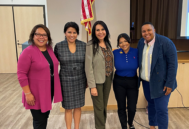 Assemblywoman Rubio standing with participants of the appointments training workshop