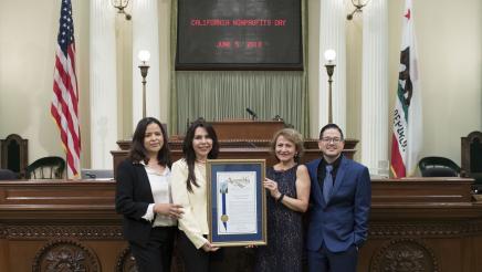 Assemblywoman Rubio standing with the 2019 Nonprofit of the Year