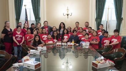 Asm. Rubio, students and chaperones