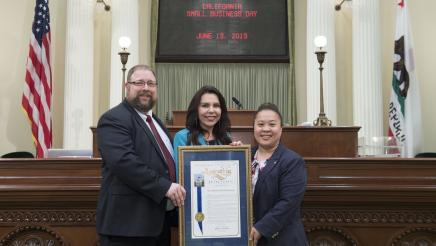 Assemblywoman Rubio with the 2019 Small Business of the Year